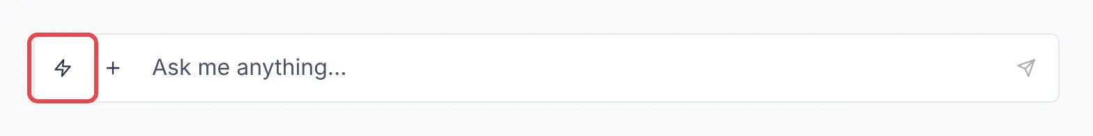 The Clinical AI message box with the lightning bolt button outlined in red